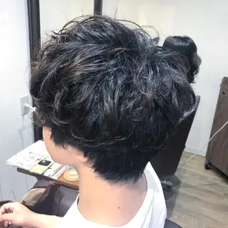 ショート パーマ メンズ ショート×カラー 🦊堀米早紀【荻窪】のマツエク・マツパデザイン