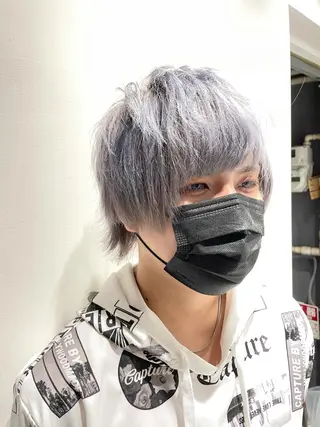 ショート カラー メンズ ハイトーン×レイヤー ／遠藤将太のヘアスタイル