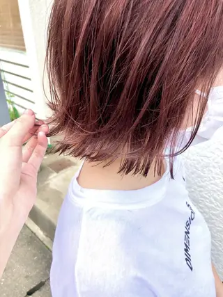 ミディアム カラー インナーカラー 推し ブリーチ  髪質改善のヘアスタイル