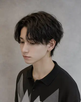 ショート パーマ ヘアアレンジ メンズ Ryo横浜韓国ヘア/ 曲がる縮毛矯正特化のヘアスタイル