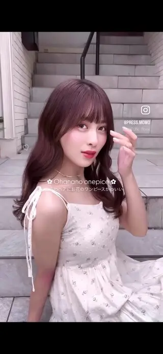 ロング momochan🍑 やわらかいボブ♡のヘアスタイル