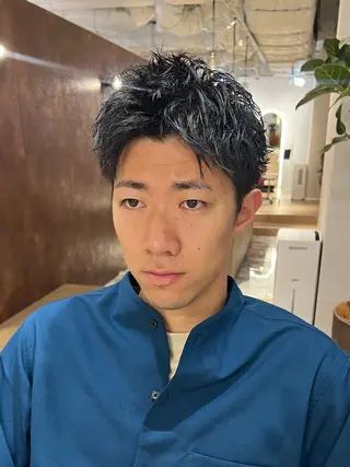 ショート パーマ メンズ 梅田茶屋町メンズ 専門美容師 山元一平のヘアスタイル