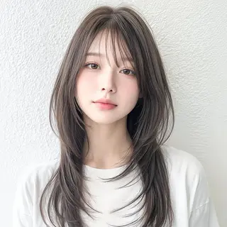 セミロング カラー SOURCE茨木/ ヘアケア/艶カラー✨のヘアスタイル