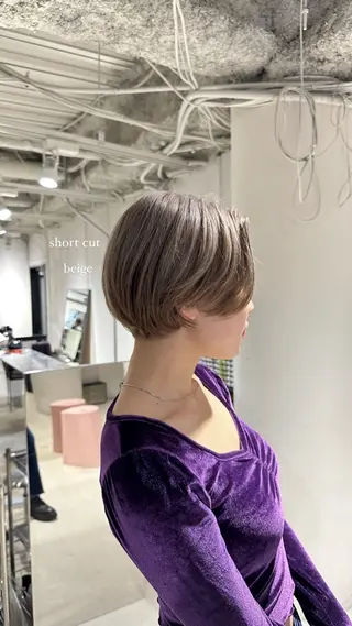 ショート カラー 透明感カラー/顔周り レイヤー/髪質改善のヘアスタイル