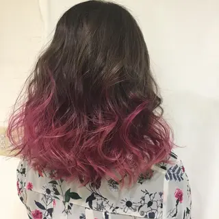 ミディアム カラー ヘアアレンジ きむえり/髪質改善 /うねり広がり改善のヘアスタイル