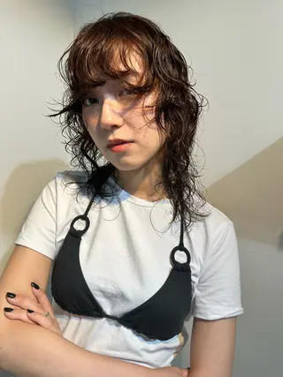 ミディアム カラー パーマ 🎀オイダイラ モモカ🎀のヘアスタイル