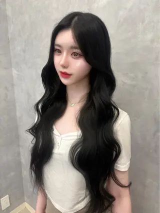 ロング カラー みゅう／韓国：網紅： トレンドヘアのヘアスタイル