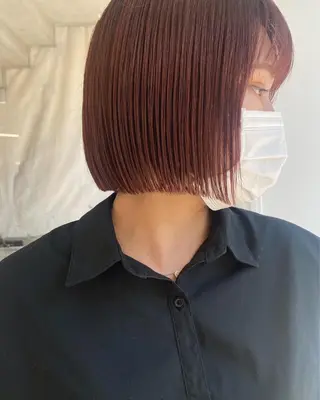 ショート カラー センターパート/ 暖色カラーayuのヘアスタイル