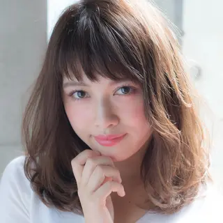 ミディアム カラー 髪質改善、縮毛矯正 店長浅野太郎のヘアスタイル