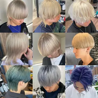 カラー メンズ Lull1人美容室 バレイヤージュのヘアスタイル
