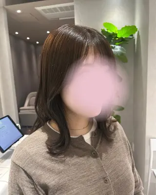 ミディアム カラー SALOWIN 新宿三丁目me+所属・レイヤー/ボブ/ パーマ/HARUKAのヘアスタイル