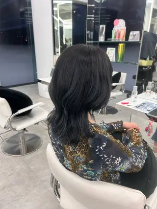 セミロング カラー はるか/透明感暗髪 /ヘアアレンジ🤍のヘアスタイル