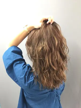 セミロング カラー ヘアアレンジ 枝毛カット&髪質改善 満足NO.1岡しゃんのヘアスタイル