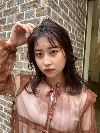 セミロング カラー 熊本市東区 /Ririkaのヘアスタイル