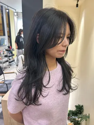 ロング カラー hub hair レイヤー/透明感のヘアスタイル