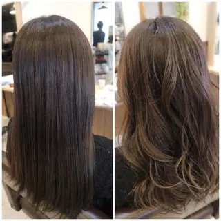 ロング カラー 土屋 ゆうこのヘアスタイル