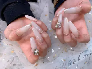 ロング パンダ ネイルのネイルデザイン