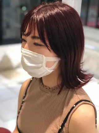 ミディアム カラー ✨髪質改善ストレート ×ミニボブ✨萩原　翼のヘアスタイル