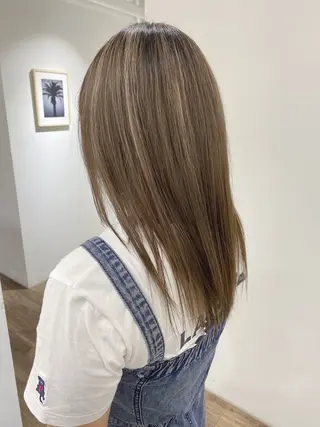 セミロング ハイライト⭐️上野 高広のヘアスタイル