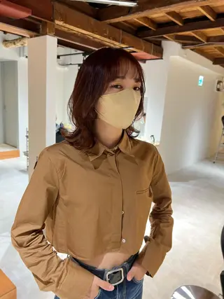 ミディアム カラー io濱川 遥のヘアスタイル