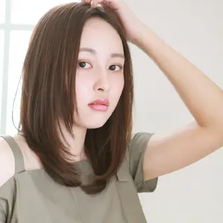 ミディアム カラー パーマ ヘアアレンジ かわい ゆうな 髪質改善/縮毛矯正のヘアスタイル