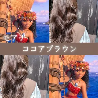 セミロング カラー 川越 輝梨奈のヘアスタイル