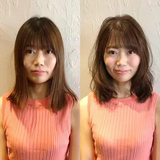ミディアム 髪質改善縮毛矯正 専門店のヘアスタイル