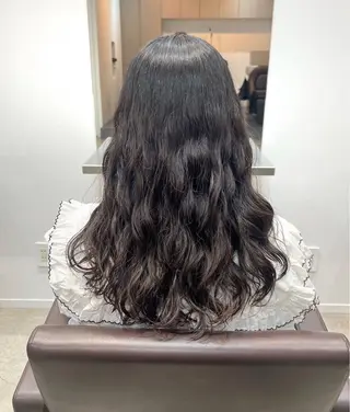 セミロング カラー パーマ 【表参道】Ruri デジタルパーマのヘアスタイル