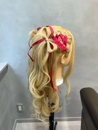 ロング ヘアアレンジ 銀座レイヤーカット ×シースルー前髪のヘアスタイル