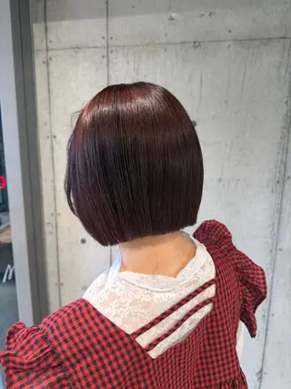 ミディアム カラー ヘアアレンジ ボブ×艶カラー 特化・リクト💥のヘアスタイル