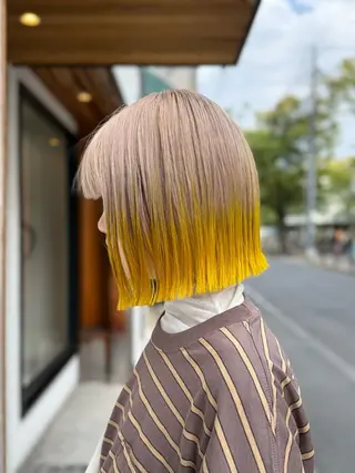 カラー ブリーチカラー よねだまことのヘアスタイル