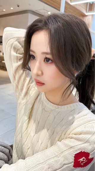 セミロング カラー ナチュラル韓国ヘア 🇰🇷塚田凌太のヘアスタイル