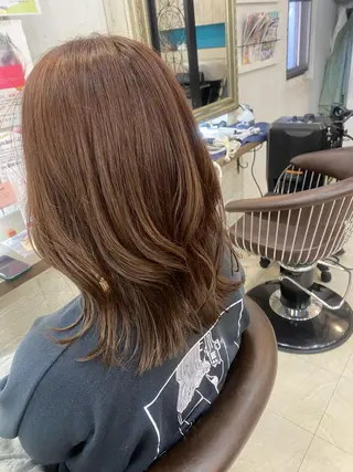 ミディアム カラー パーマ ヘアアレンジ kame|レイヤー / 似合わせ顔周りのヘアスタイル