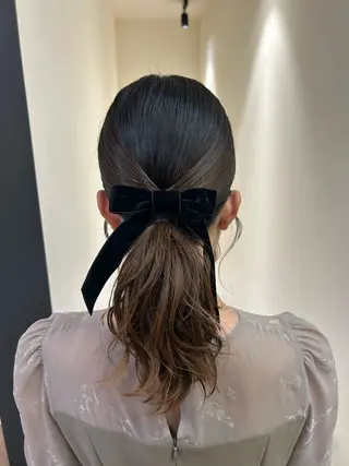 セミロング ヘアアレンジ hub hair レイヤー/透明感のヘアスタイル