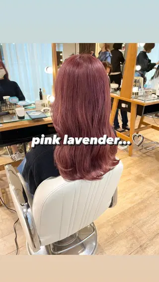 セミロング カラー ヘアアレンジ ハイトーンピンク🍑 ブリーチ🍑RINAのヘアスタイル