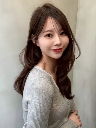 カラー 透明感カラー🌱‬‪ 結衣のヘアスタイル