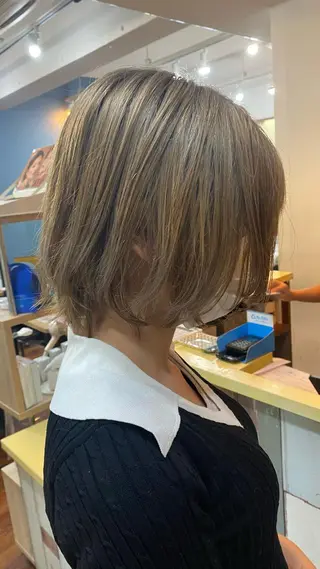 ミディアム 低ダメージカラー/ 髪質改善/粟田翔太のヘアスタイル