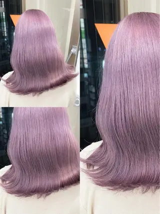 カラー ハイトーン×レイヤー カットTAKUMIのヘアスタイル
