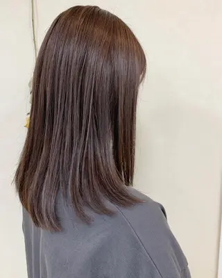 ミディアム カラー 立川 奈那子のヘアスタイル