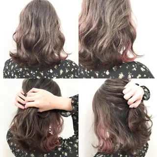 ミディアム カラー ヘアアレンジ Asian Hair &Eyebrowのヘアスタイル