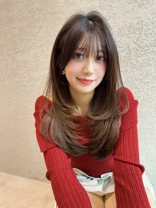 セミロング カラー 縮毛矯正✨🫧 レイヤー川村利幸のヘアスタイル