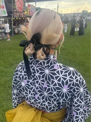 ヘアアレンジ rinka/暖色 ボブカットモデルのヘアスタイル