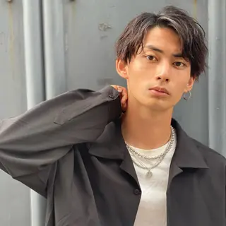 ミディアム パーマ メンズ 池袋メンズパーマ フェード純平のヘアスタイル