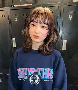 ミディアム カラー 海外レイヤー/ ブロンドKazuhaのヘアスタイル