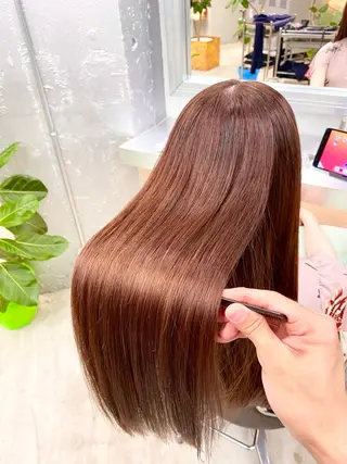 ロング カラー パーマ 艶髪と透明感を ‼️/若林のヘアスタイル