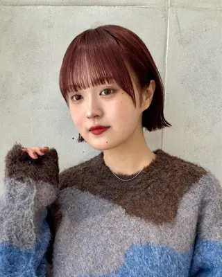 ショート カラー パーマ/暖色/ボブ イワタテ🇰🇷のヘアスタイル