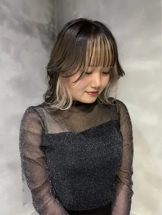 ミディアム すぎもと さき⚡️ レイヤー･*パーマのヘアスタイル