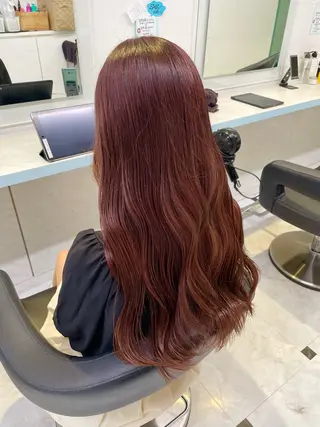 セミロング カラー 🇰🇷韓流暖色ヘア 🍒saaya🍒のヘアスタイル