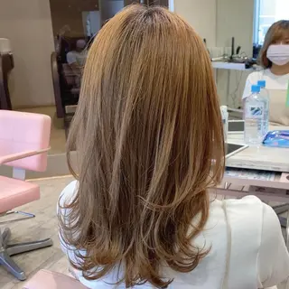 セミロング 顔まわりカット🌟 くびれヘア/寺門遥輝のヘアスタイル
