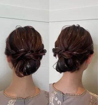 ミディアム ヘアアレンジ 高橋 乙葉のヘアスタイル